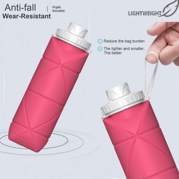 SPECIAL MADE Collapsible Water Bottle - 2.75" Diameter, 9.65" Height Unfolded - Picture 7 of 11